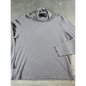 Todd Snyder Sweater Men's Large Grey Striped Lightweight Turtleneck Cotton